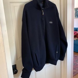 Paul and Shark lined zip up wool cardigan